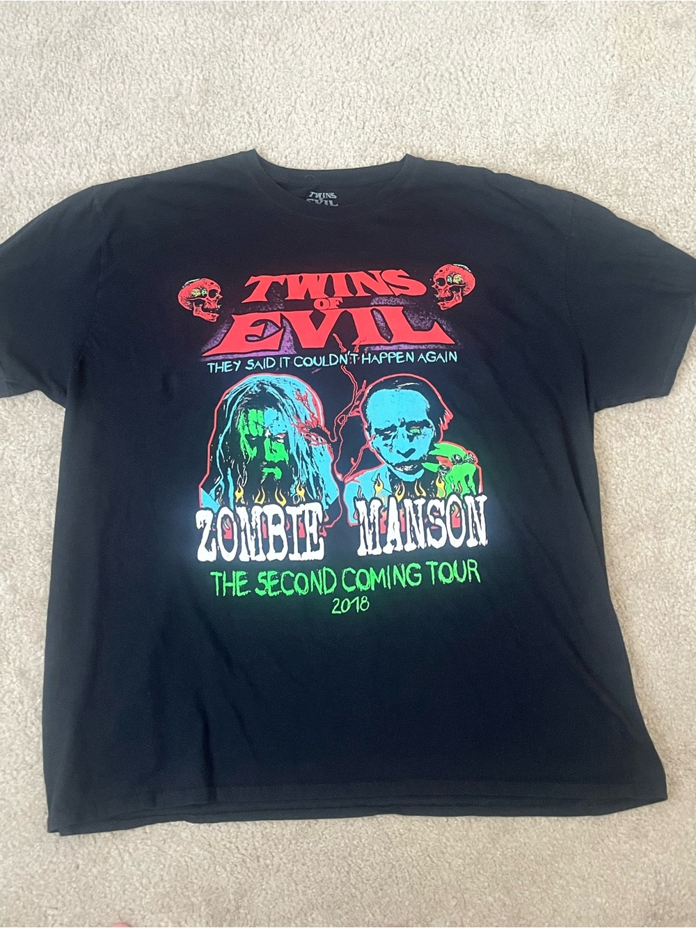 Twins of Evil The Second Coming 2018 Rob Zombie Marilyn Manson Tour Tshirt